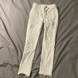 American Eagle White Ripped Jeans